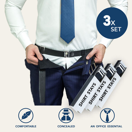 SUOSDEY Shirt Stays Belt for Men, Shirts Tucker, Adjustable Elastic Hidden  Belt, Stronger Grip with Improved Glue