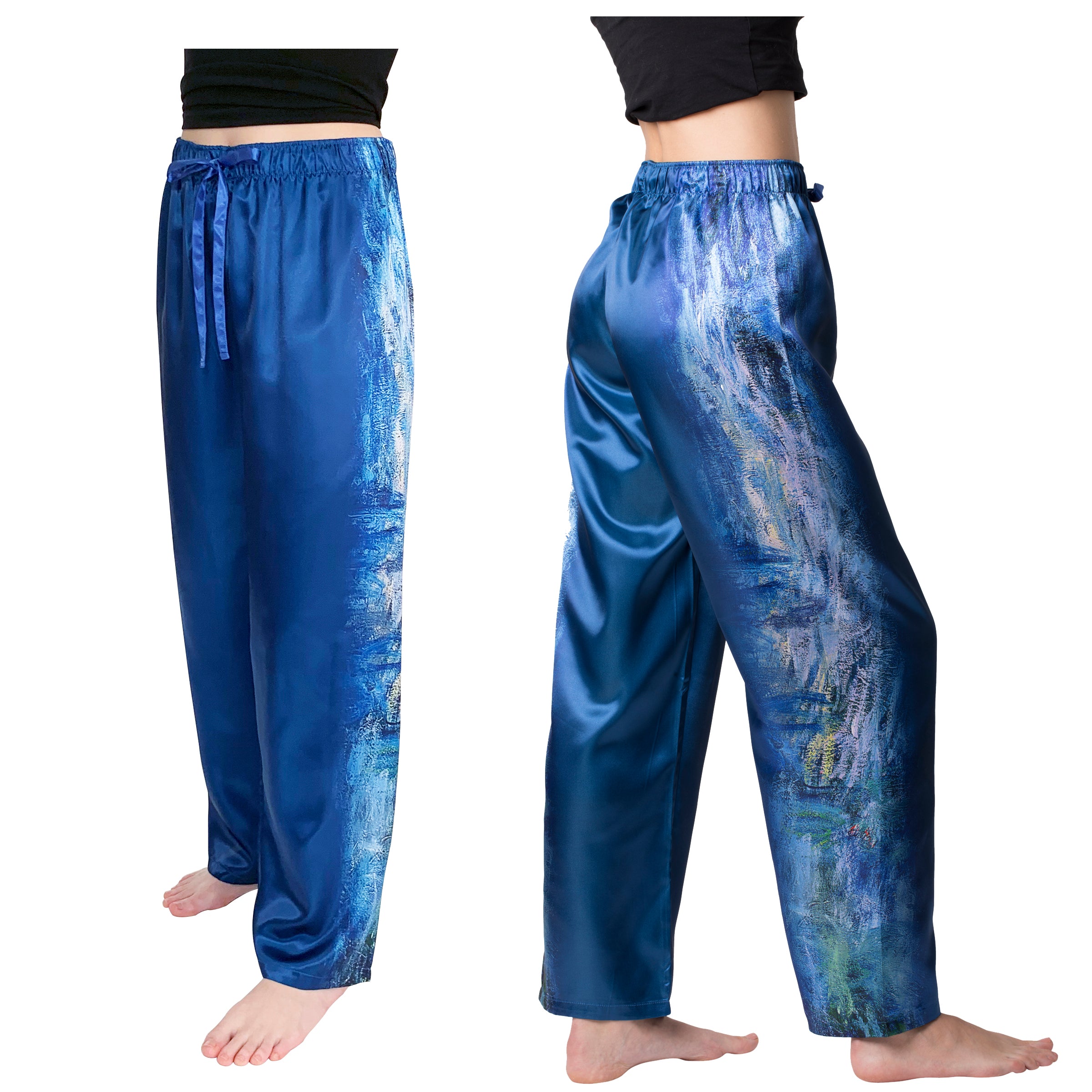 Silk Pajama Pants for Man in Navy