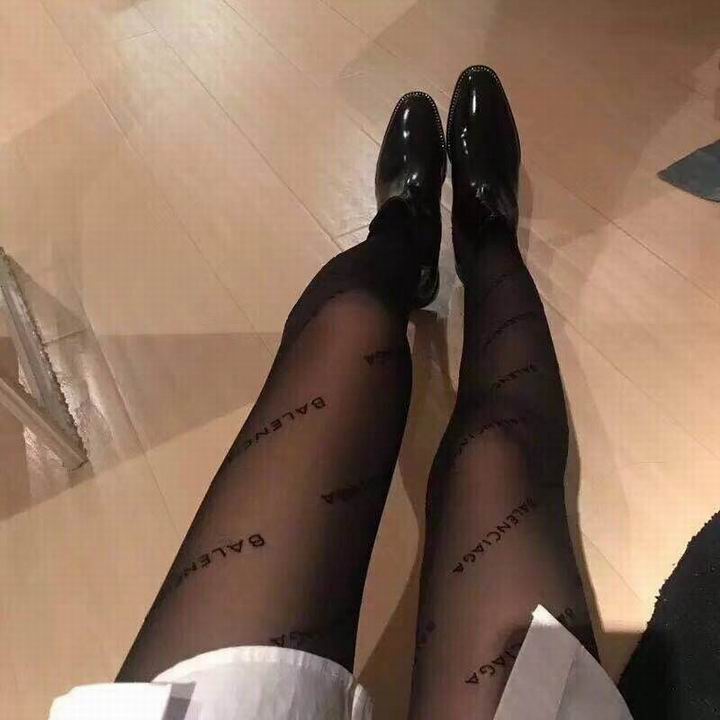 balenciaga black logo tights