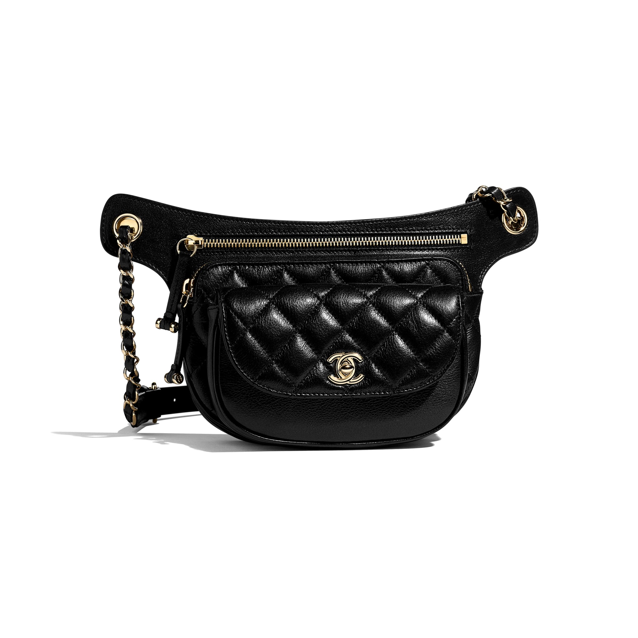 black chanel waist bag