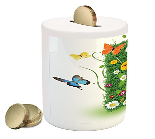 Ambesonne Letter R Piggy Bank Uppercase R With Flora And Fauna Wildfl Toyscentral Europe