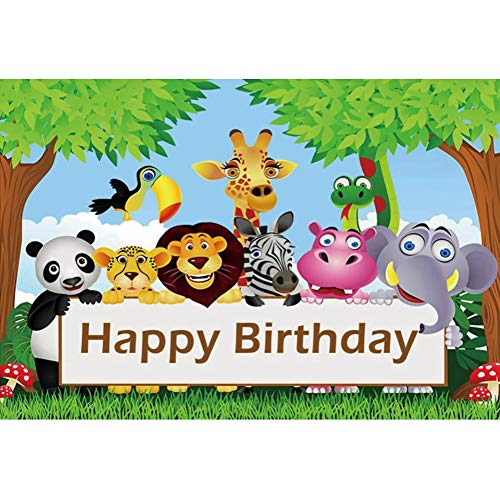 DORCEV Happy Birthday Photography Backdrop Cartoon Animal Zoo Theme Ki –  ToysCentral - Europe