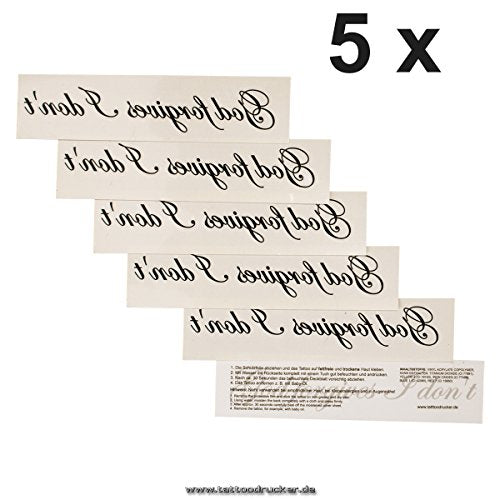 2 x God forgives I dont  Tattoo lettering in black 2 by Tattoodrucker   Shop Online for Toys in Germany