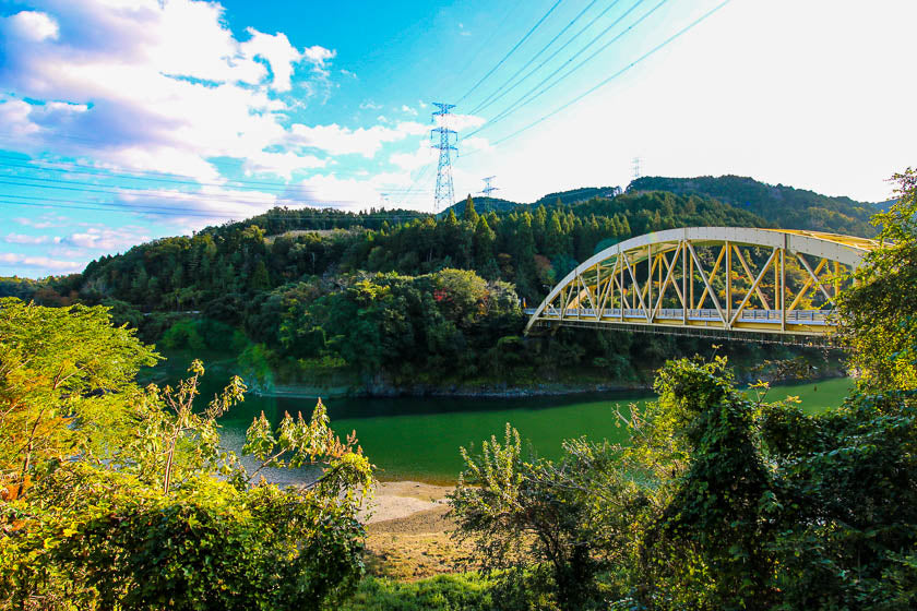 Spectacular views over the Seta river along our Kyoto, Uji and Otsu cycling route.