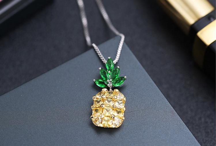 diamond pineapple necklace