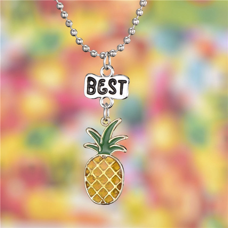 pineapple best friend necklace