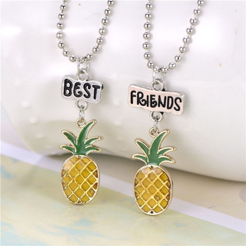 pineapple best friend necklace