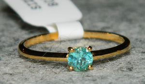 18K Gold Ring  Blue Apatite