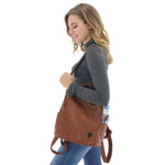 brown leather backpack purse