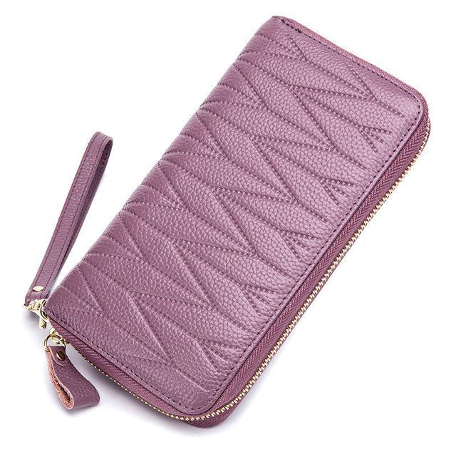 Purple credit card holder rfid wallet womens