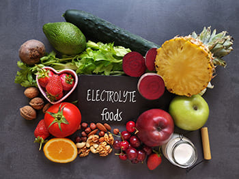 Lebensmittel, die Elektrolyte enthalten