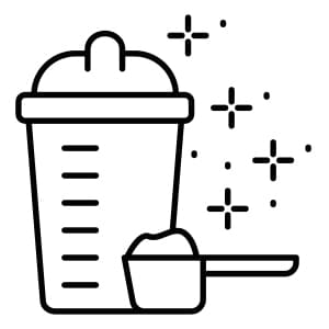 Ein Icon symbolisiert Aminosäuren in Protein Shakes für eine gesunde Ernährung.