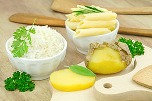 Refeed mit Kartoffeln oder Reis