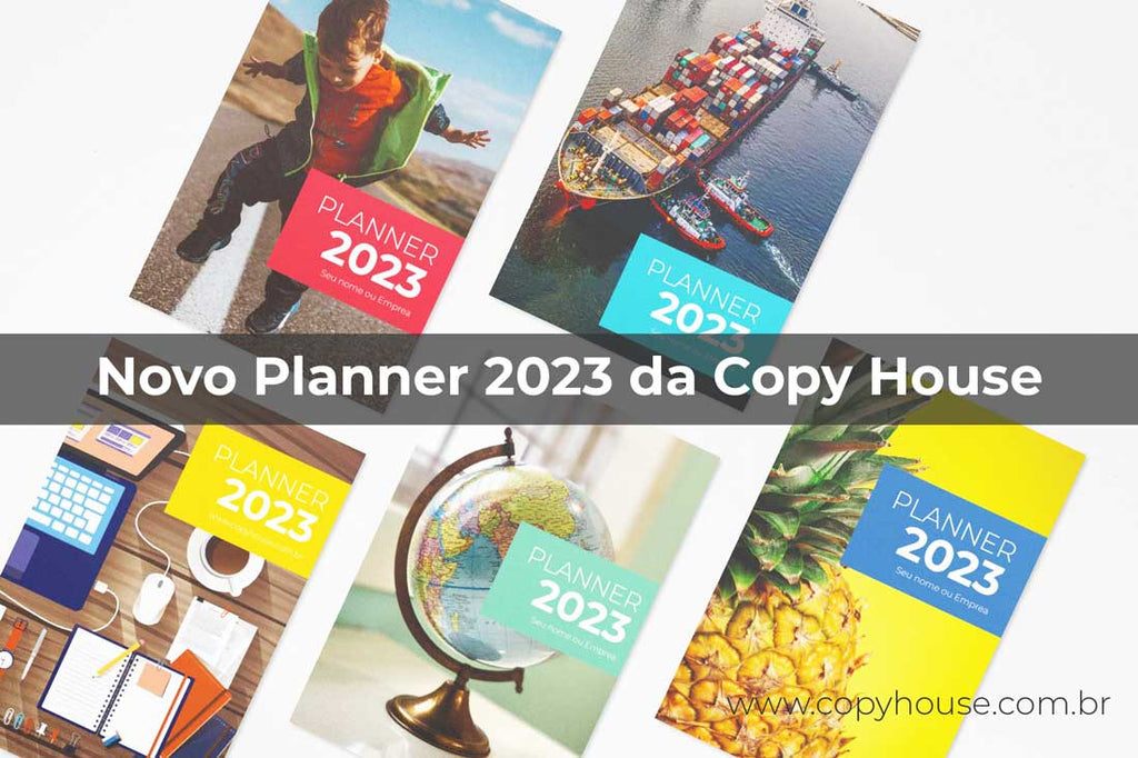 capas personalizadas para nosso novo planner semanal 2023, tamanho A4, mais de 120 páginas, impressão sustentável, design exclusivo