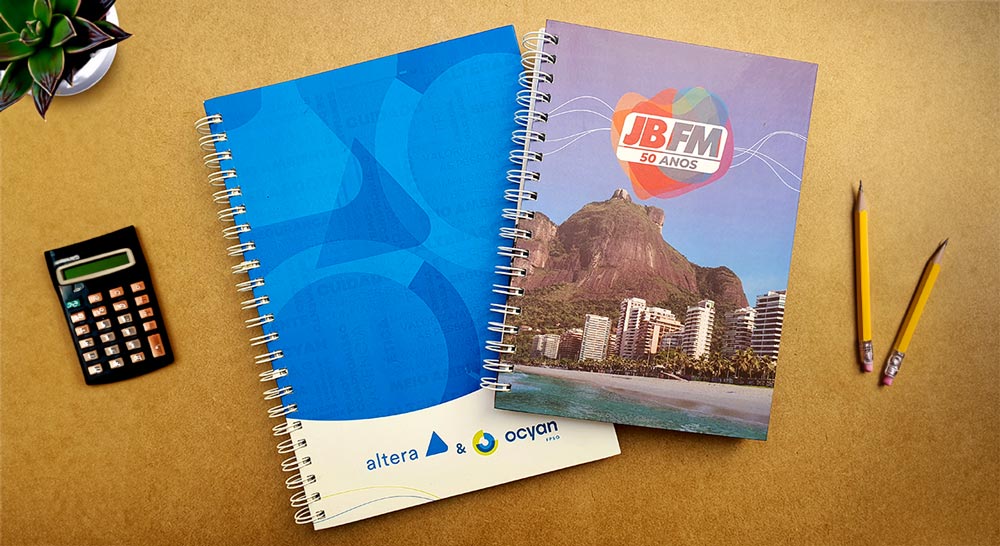 Planner 2024 personalizado para empresas, capa dura, A4, A5, espiral, Copy House Gráfica Digital Rio de Janeiro