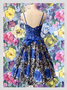 Horrockses Blue Floral Party Dress from Dress, in Bridport