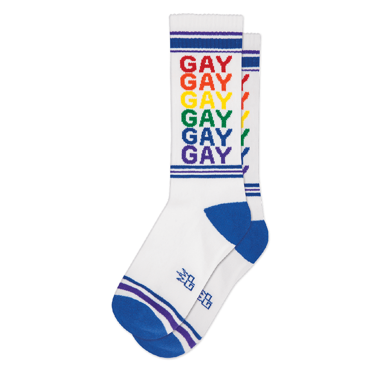 Gay Rainbow Pride Ribbed Gym Socks