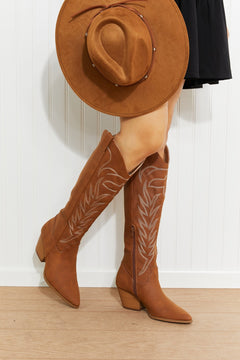 Qupid Cheyenne Nights Embroidered Knee High Cowboy Boots