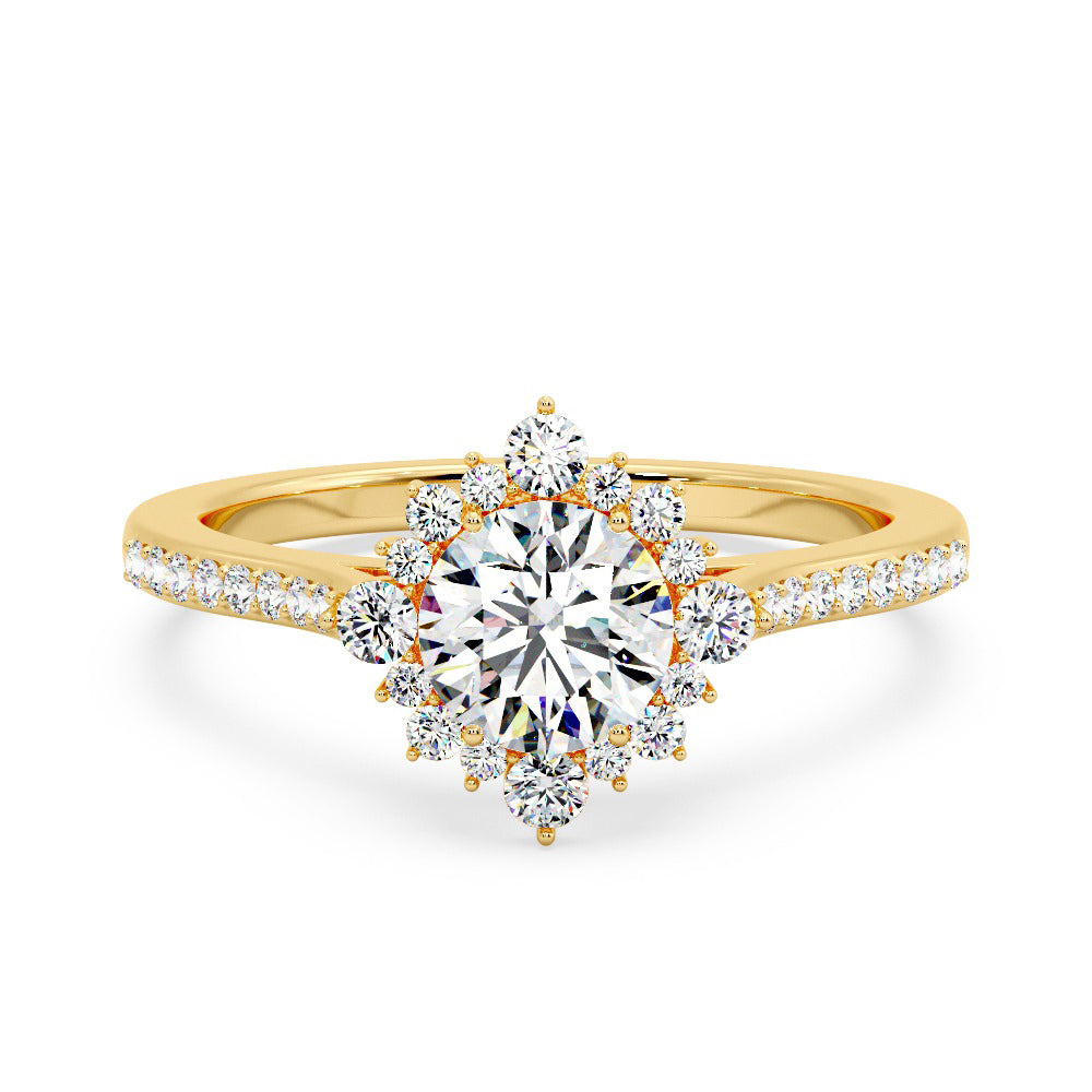  Naisha Diamond Engagement Ring Setting With 0.11 Carat Round Shape Natural Diamond