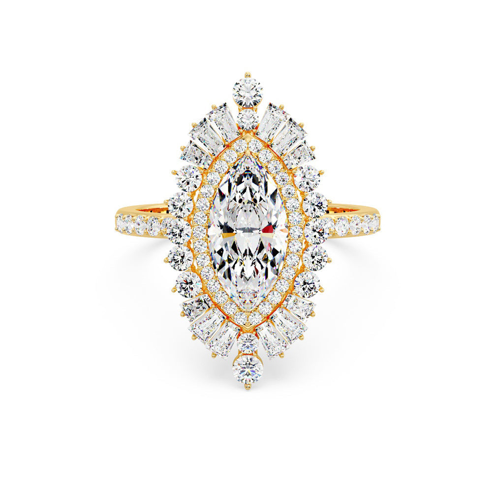  Sydney Diamond Engagement Ring Setting With 1.8 Carat Oval Shape Lab Diamond