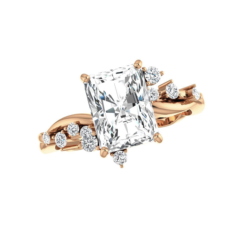 Twisted Cluster Diamond Engagement Ring Setting