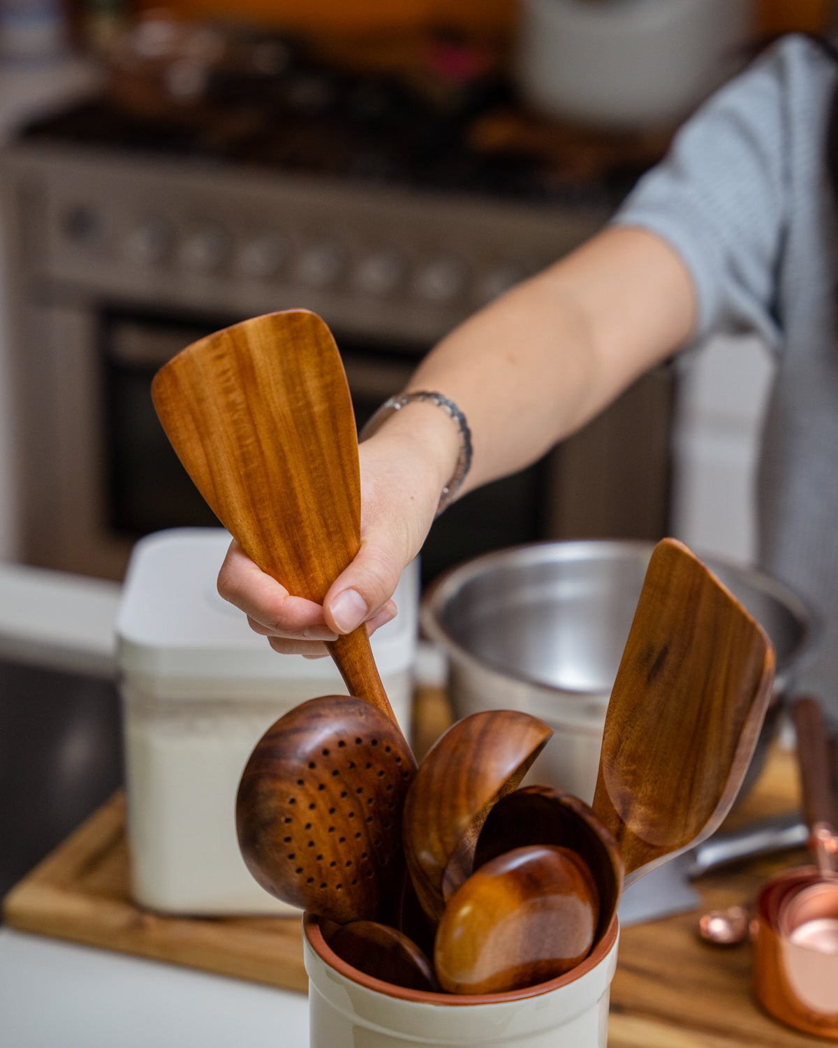 Teak Utensil Set - The Healthier Alternative - Tilly Living