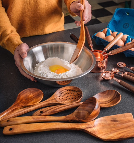 Teak Wood Kitchen Utensil Set – Still Serenity