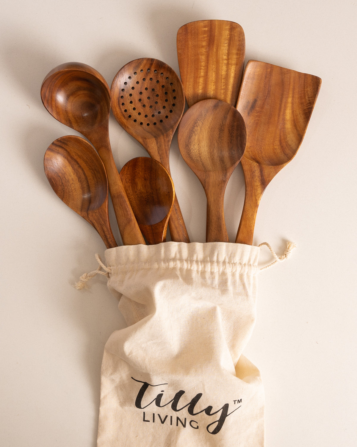 Teak Utensil Set - The Healthier Alternative - Tilly Living