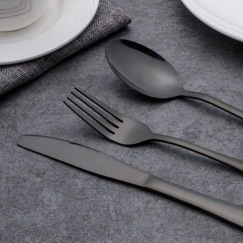 black flatware that doesn't fade