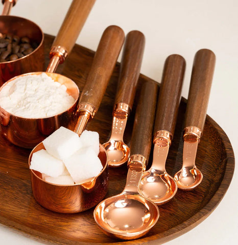 vintage copper measuring cups