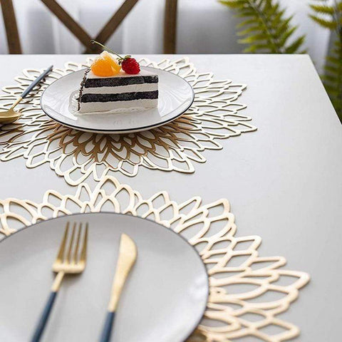 gold placemats