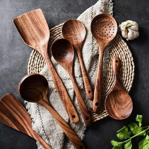 Teakwood Kitchen Utensils - Set of 8 — Solange & Frances