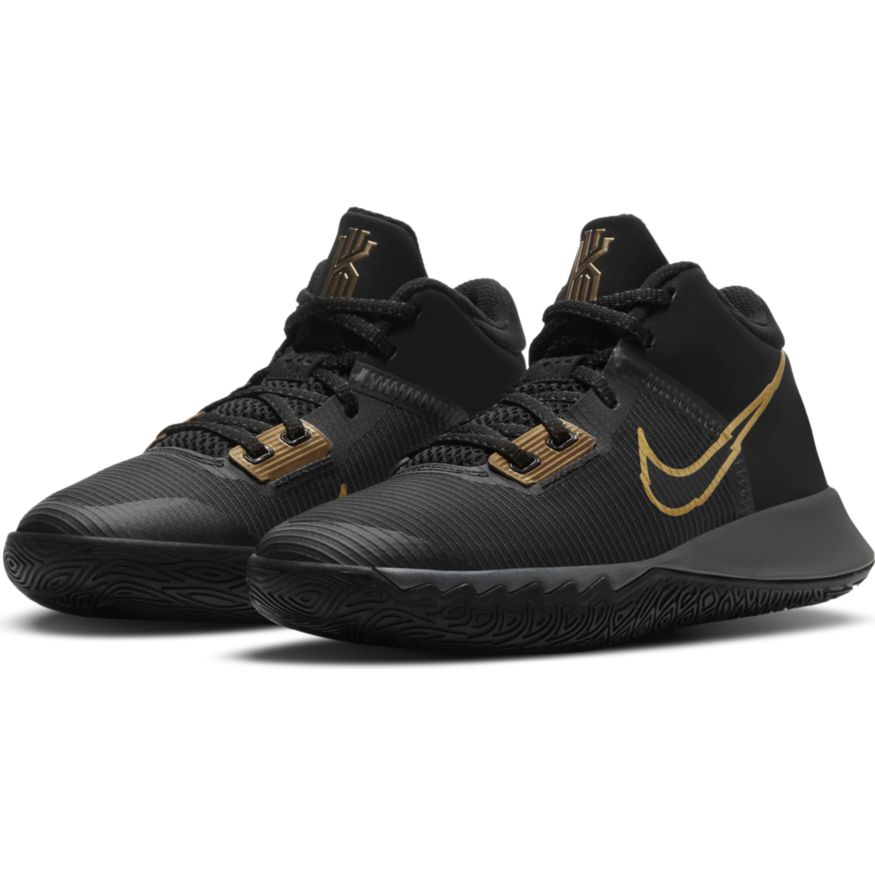 kyrie shoes gold and black