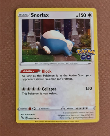 Snorlax (055/078)  Pokémon GO (Reverse Holo)