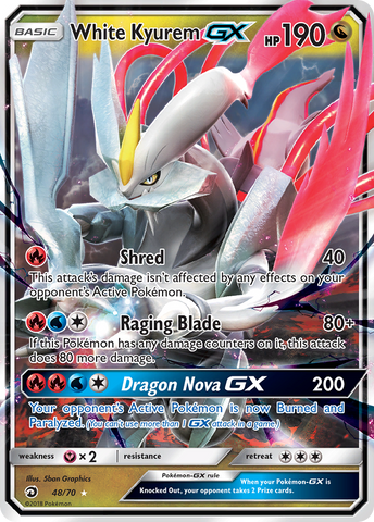 Reshiram GX - 65/70 - Ultra Rare - Full Art - Pokemon Singles