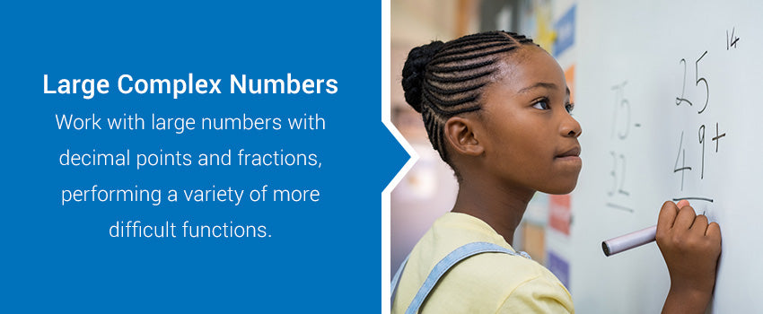 child working with large and complex numbers