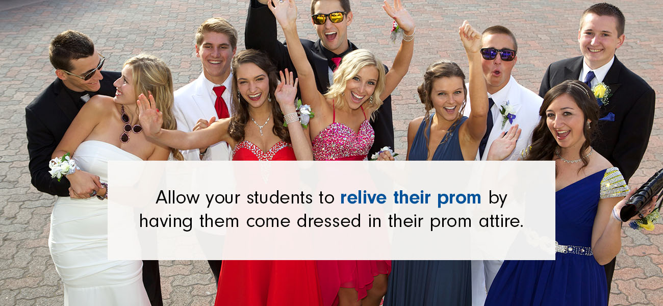 teenage boys and girls dressed for prom