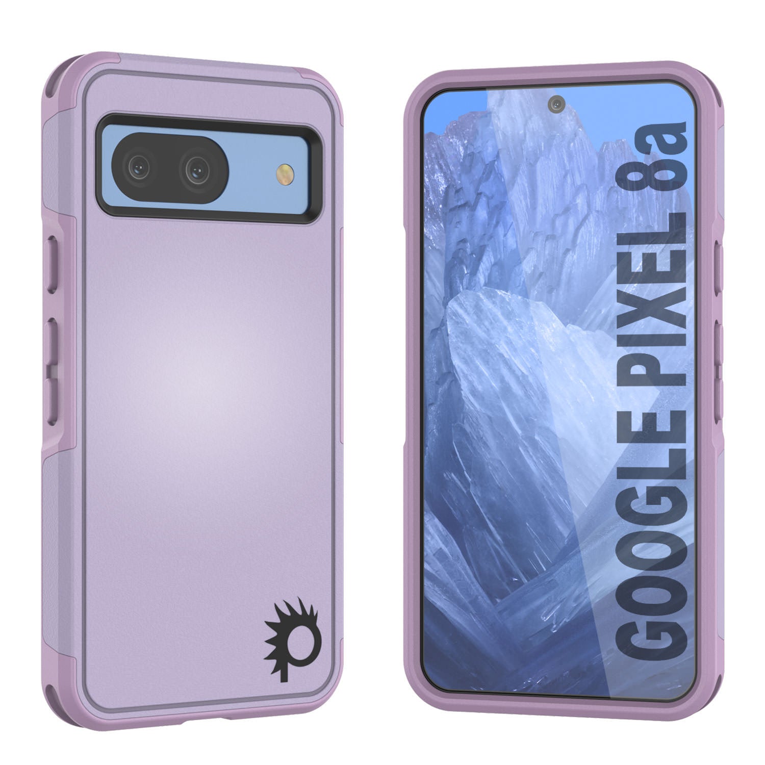 PunkCase Google Pixel 9 Pro Case, [Spartan 2.0 Series] Clear Rugged Heavy Duty Cover W/Built in Screen Protector [Lilac] - PunkCase EU product image