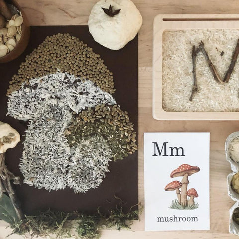 Jeux sensoriels avec aliments , bricolage champignons