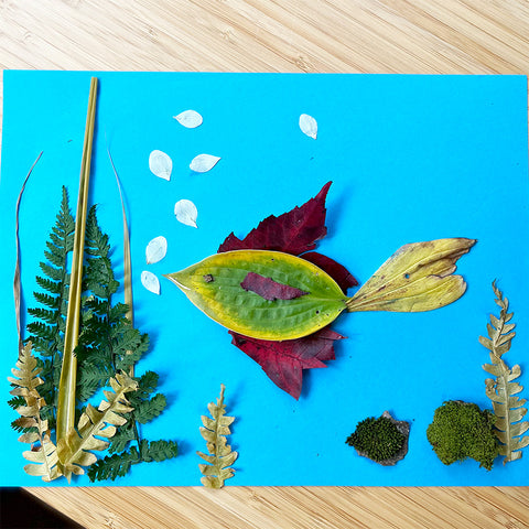 Bricolage aquarium avec des feuilles