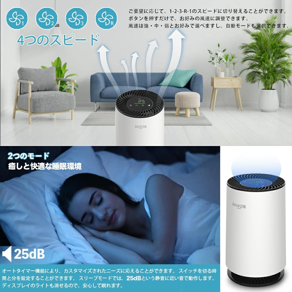 センサー】 空気清浄機 卓上兼用 ウイルス対策 18畳 IoT スマホ制御 コンパクト 小型 花粉 PM2.5 空気循環 マイナスイオン 除菌 コロナ ウイルス対策 感染予防 HEPA 省エネ 静音 3段風量 脱臭 殺菌 ホコリ除去 れもの - shineray.com.br