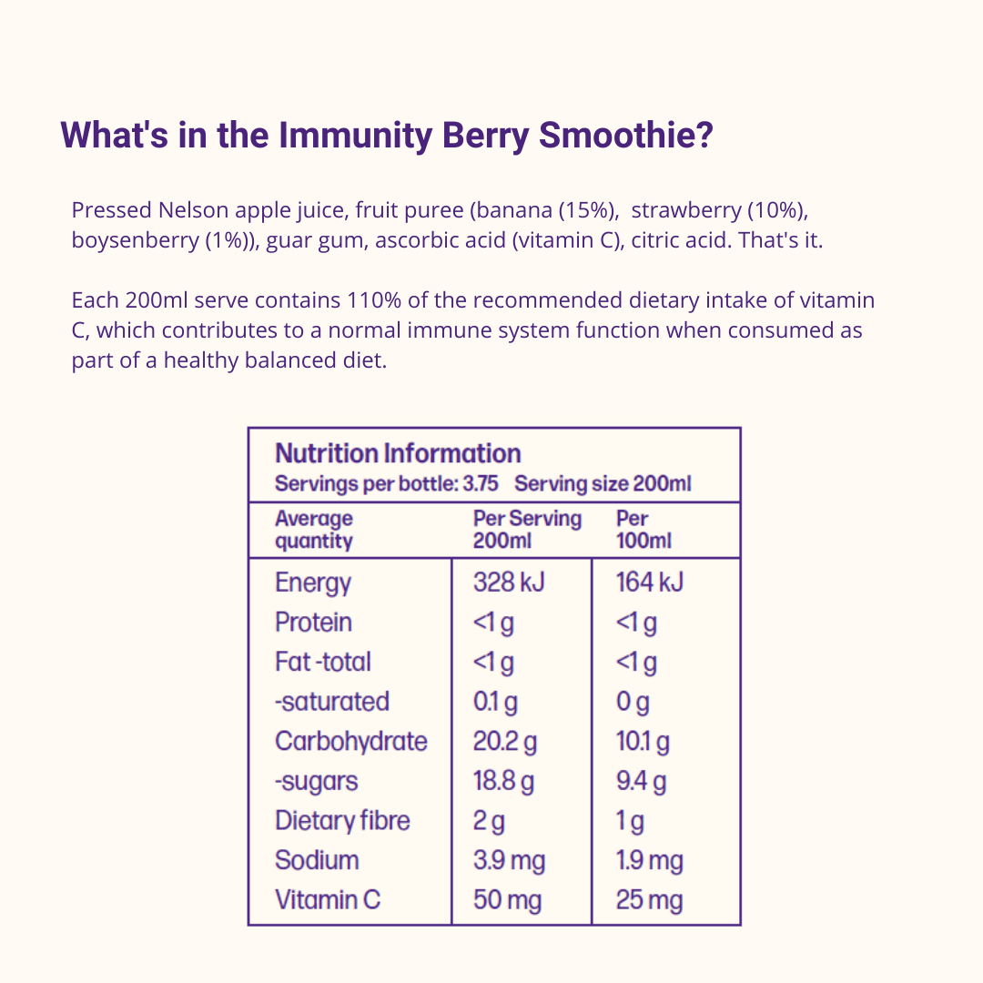 Immunity Berry Smoothie 750ml x6 Pack