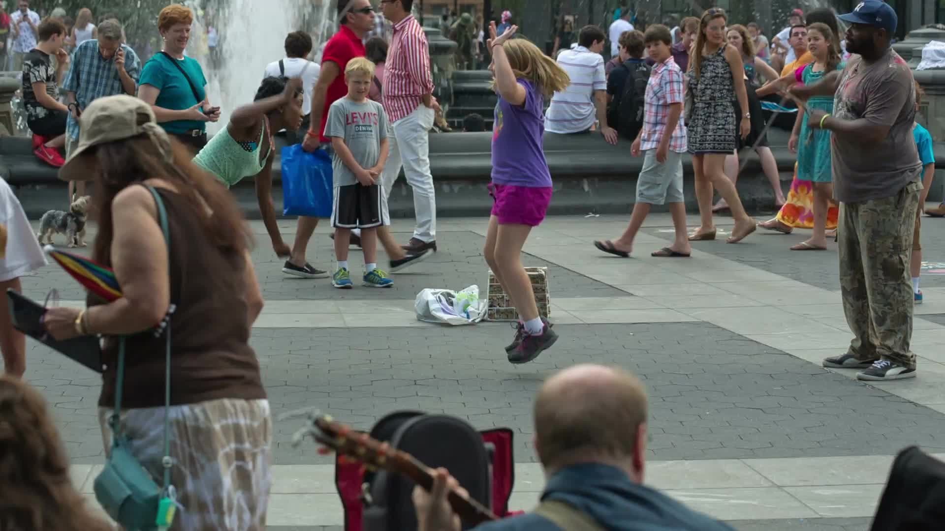 young girl playing Double Dutch in Washington Square Park on summer da – NY  Clips