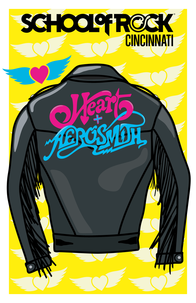 Heart + Aerosmith: School of Rock Cincinnati poster design