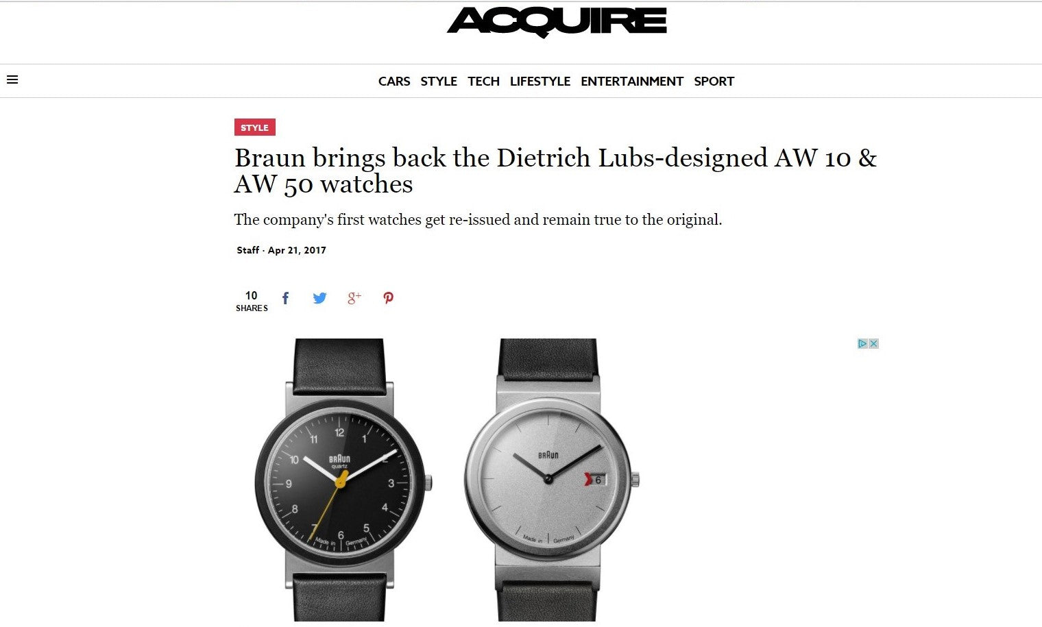 Braun Brings Back The Dietrich Lubs Designed Aw 10 Aw 50 Watches Braun Clocks
