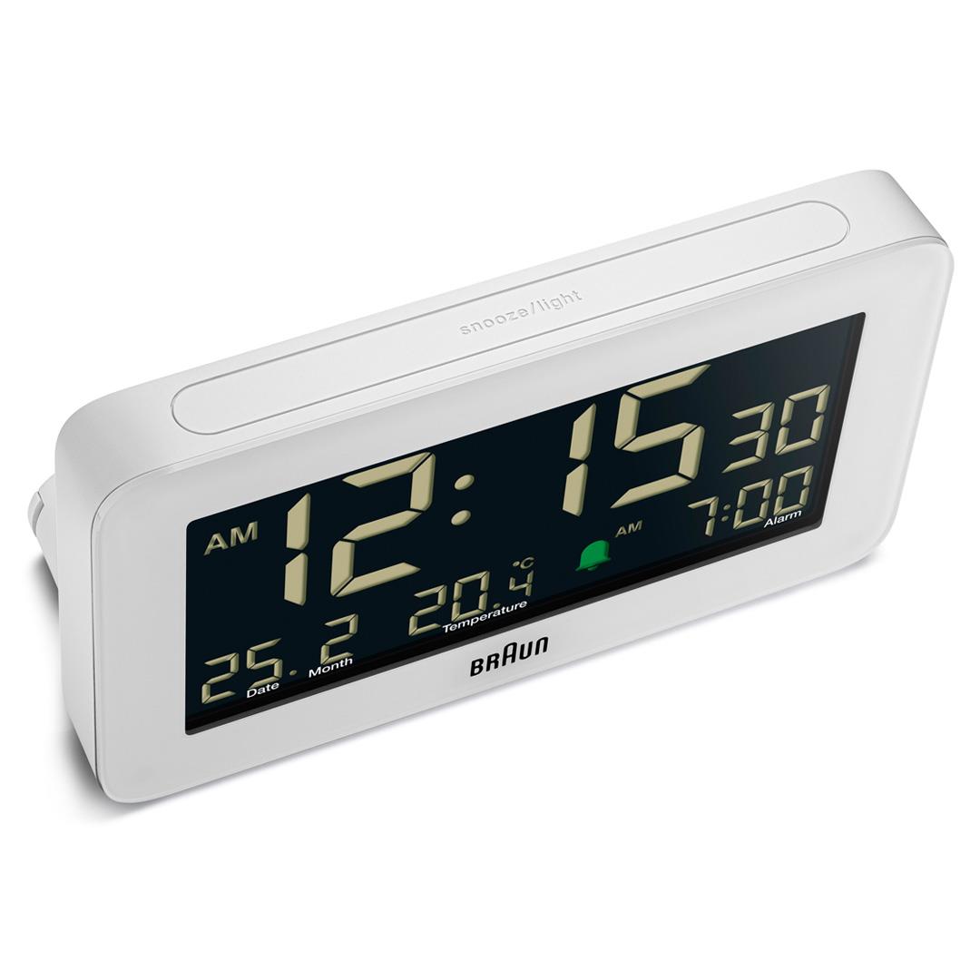 BC10 Braun Digital Alarm Clock White Braun Clocks