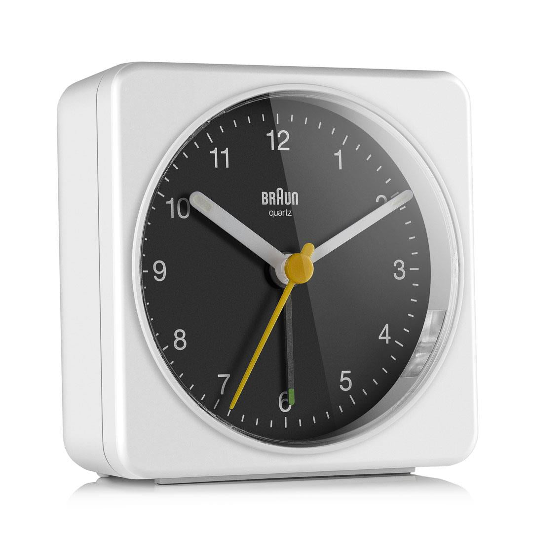BC03 Classic Analogue Alarm Clock - White & Black – Braun Clocks