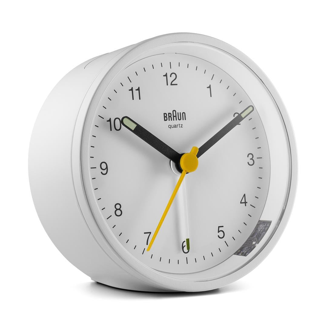 Bc12 Braun Classic Analogue Alarm Clock White Braun Clocks