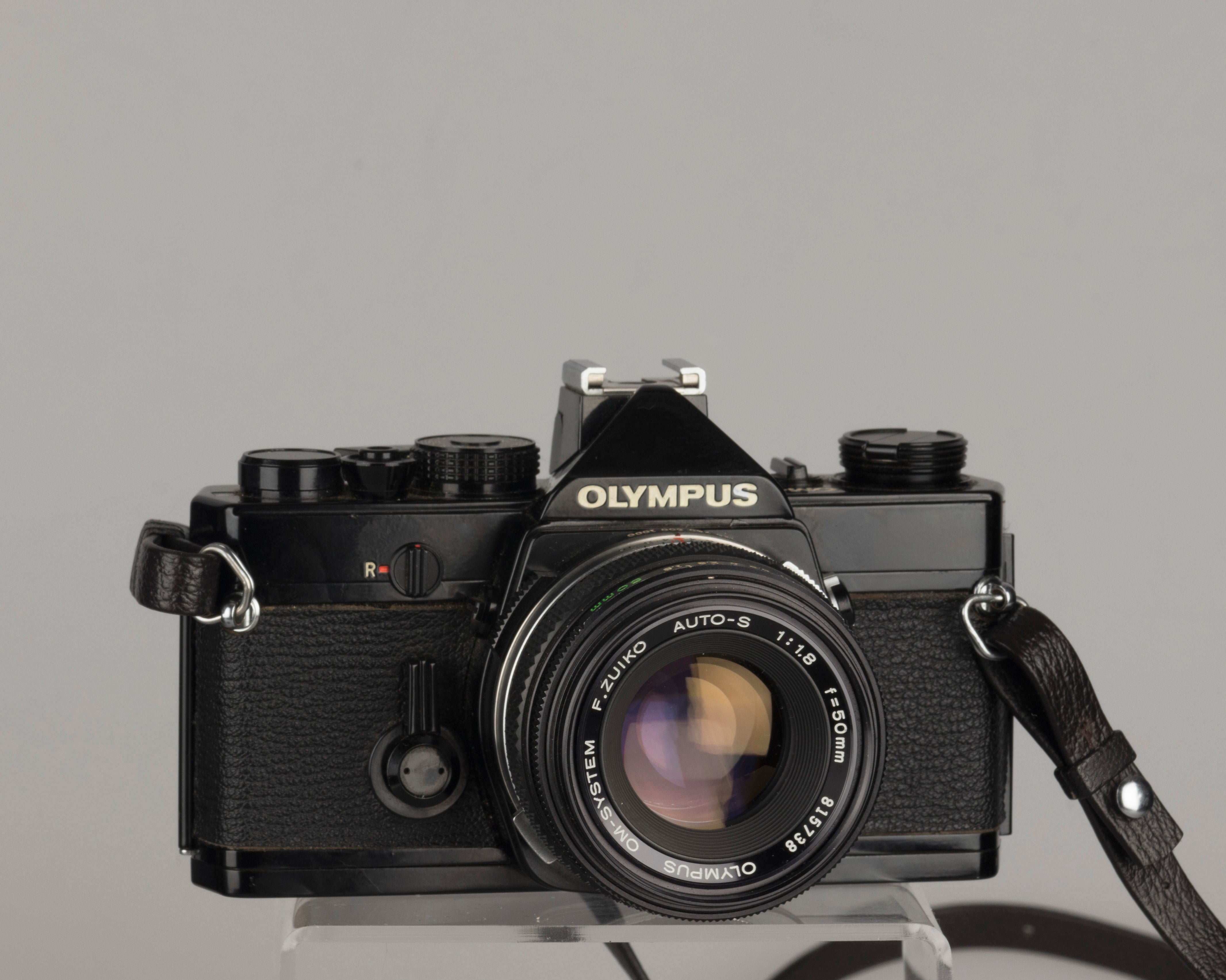 国産原料100% OLYMPUS OM-1 Black SLR 50mm f1.8 #2003 - フィルムカメラ