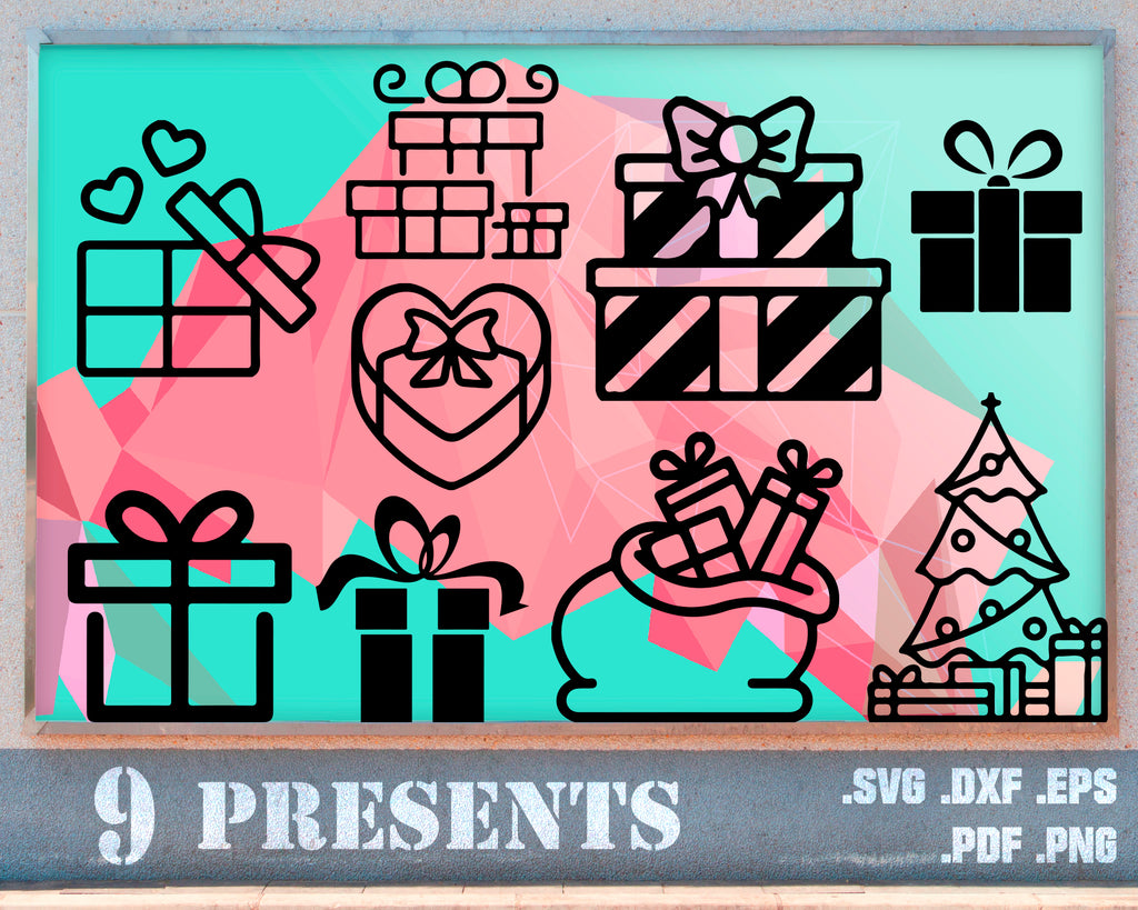 Download Present Svg Pack Commercial Use Gift Box Gift Wrap Christmas P Clipartic